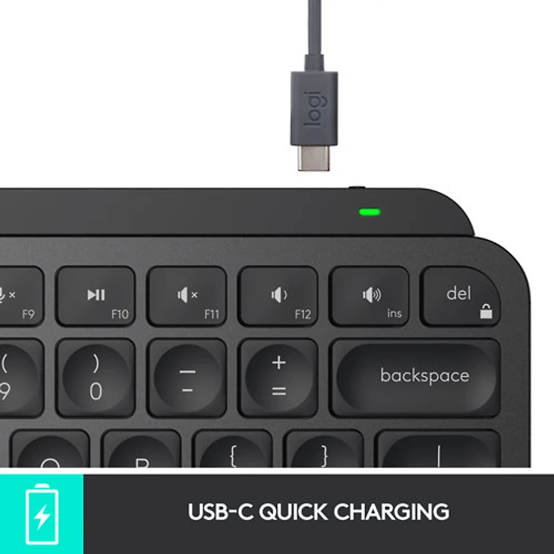 Logitech MX Keys Mini Bluetooth Backlit Ergonomic Keyboard - Black