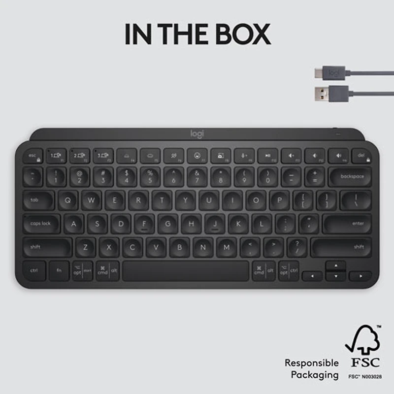 Logitech MX Keys Mini Bluetooth Backlit Ergonomic Keyboard - Black