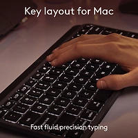 Clavier ergonomique rétroéclairé mécanique Bluetooth MX Mini de Logitech pour Mac - Gris pâle