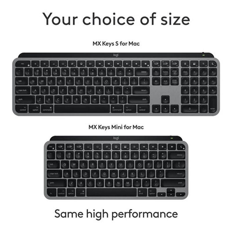 Clavier ergonomique rétroéclairé mécanique Bluetooth MX Mini de Logitech pour Mac - Gris pâle