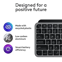Clavier ergonomique rétroéclairé mécanique Bluetooth MX Mini de Logitech pour Mac - Gris pâle