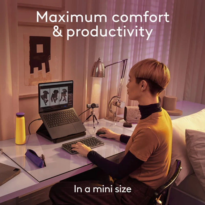 Clavier ergonomique rétroéclairé mécanique Bluetooth MX Mini de Logitech pour Mac - Gris pâle
