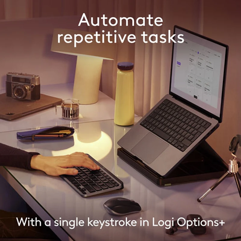Clavier ergonomique rétroéclairé mécanique Bluetooth MX Mini de Logitech pour Mac - Gris pâle