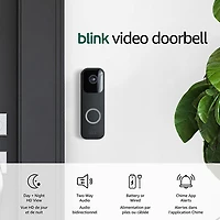 Sonnette vidéo avec ou sans fil de Blink avec module Sync 2 - Noir