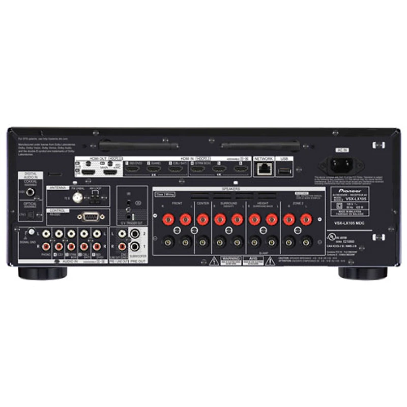 Récepteur AV réseau UHD 8K 7.2 canaux Elite VSX-LX105 de Pioneer