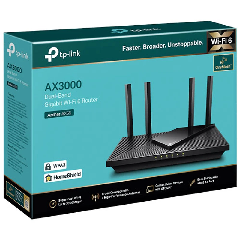 Routeur Wi-Fi 6 bibande sans fil AX3000 Archer AX55 de TP-Link
