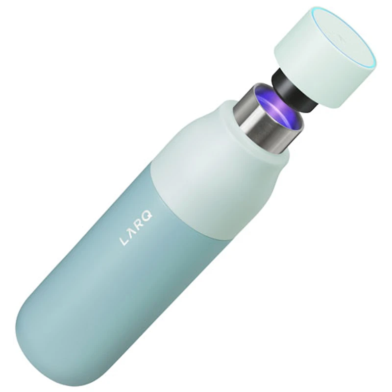 Bouteille d'eau isotherme autonettoyante de 740 ml (25 oz) en acier inoxydable PureVis de LARQ - Vert littoral