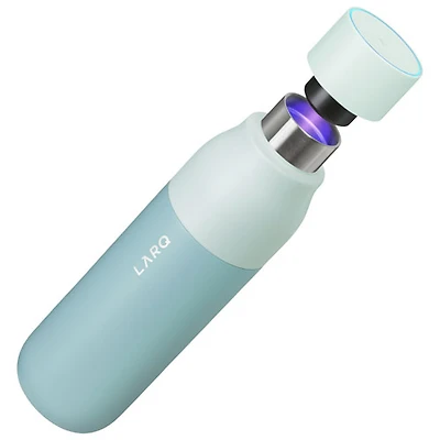 Bouteille d'eau isotherme autonettoyante de 740 ml (25 oz) en acier inoxydable PureVis de LARQ - Vert littoral