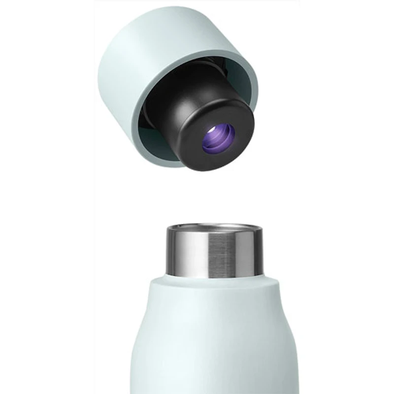 Bouteille d'eau isotherme autonettoyante de 740 ml (25 oz) en acier inoxydable PureVis de LARQ - Vert littoral