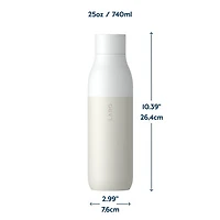 LARQ PureVis 740ml (25 oz.) Self-Cleaning Insulated Stainless Steel Water Bottle - Granite White