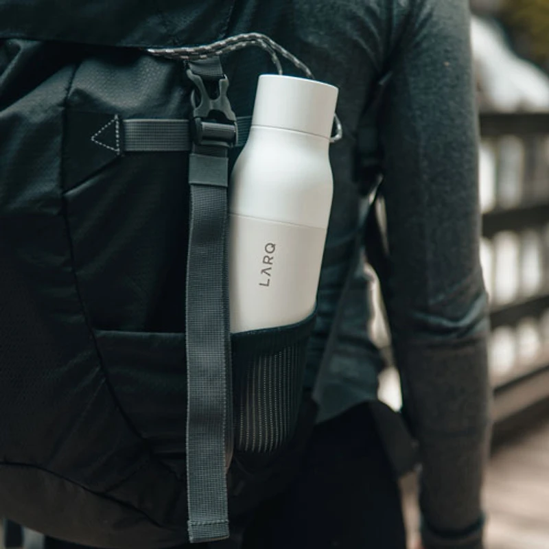 LARQ PureVis 740ml (25 oz.) Self-Cleaning Insulated Stainless Steel Water Bottle - Granite White