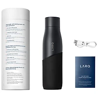 Bouteille d'eau autonettoyante de 710 ml (24 oz) en acier inoxydable PureVis Movement de LARQ - Noir/Onyx
