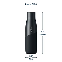 Bouteille d'eau autonettoyante de 710 ml (24 oz) en acier inoxydable PureVis Movement de LARQ - Noir/Onyx