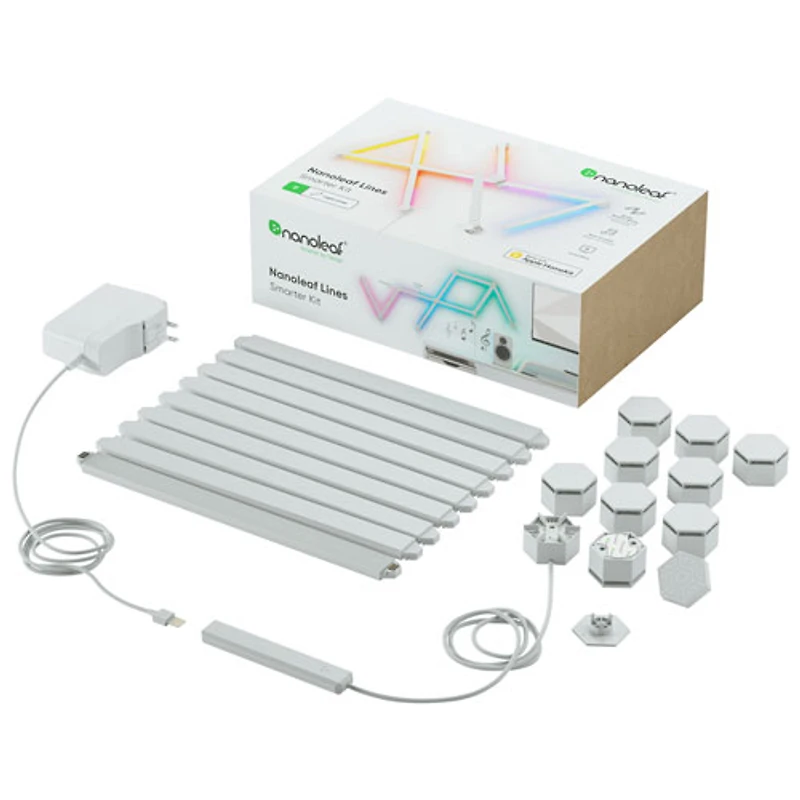 Ensemble Lines de Nanoleaf pour disposition à 60 degrés - Trousse intelligente - 9 barres lumineuses