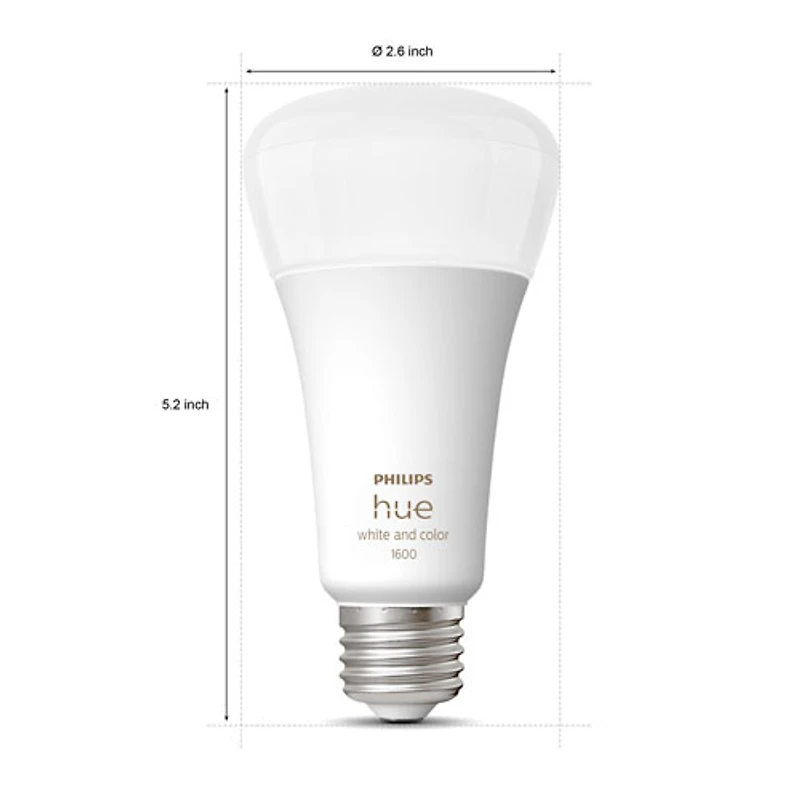 Ampoule DEL intelligente Hue A21 de Philips - Ambiance blanche et colorée