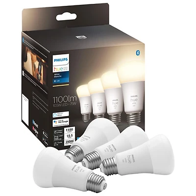 Ampoule DEL intelligente Hue A19 de Philips - Paquet de 4