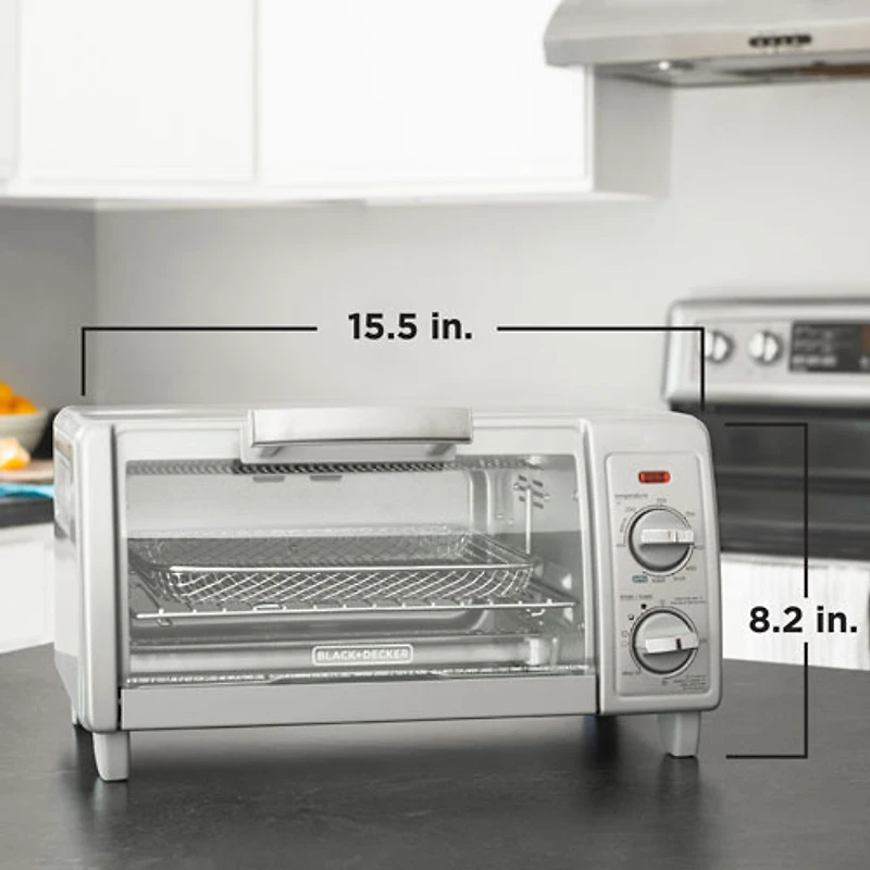 Black & Decker 4-Slice Air Fry Toaster Oven - 1.3 Cu. Ft./36.9L - Stainless Steel - Only at Best Buy