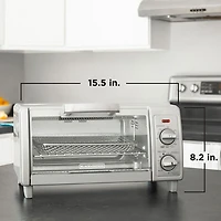 Black & Decker 4-Slice Air Fry Toaster Oven - 1.3 Cu. Ft./36.9L - Stainless Steel - Only at Best Buy