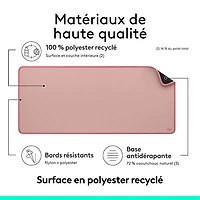 Tapis de bureau Studio de Logitech - Rose foncé