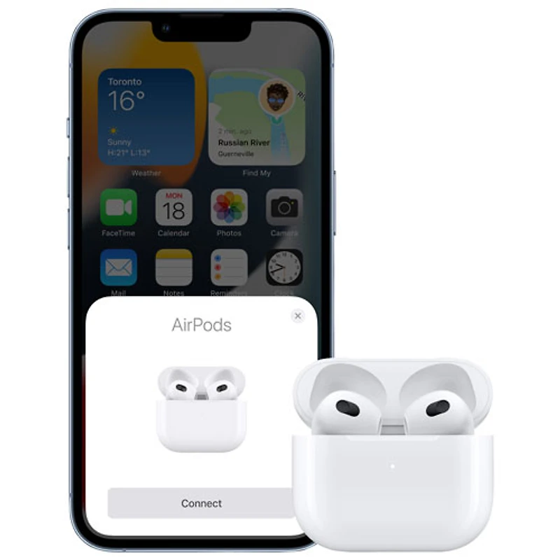 Écouteurs boutons 100 % sans fil AirPods (3e génération) d'Apple avec étui de chargement MagSafe - Blanc
