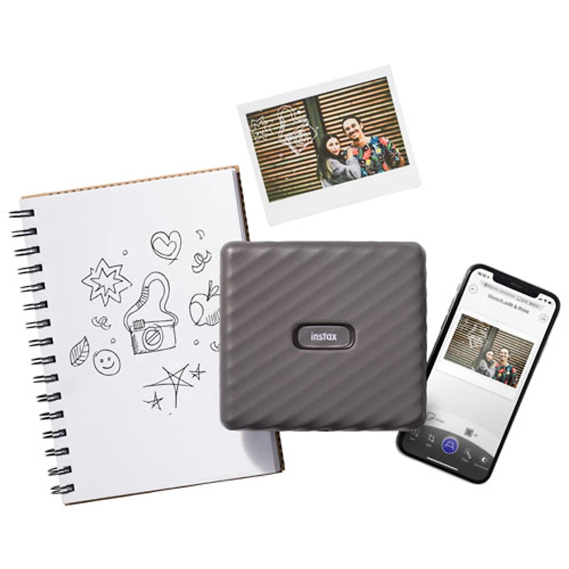 Imprimante de téléphone intelligent Instax Link Wide de Fujifilm - Gris moka
