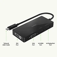 Belkin CONNECT 4-in-1 USB-C Video Adapter (AVC003BTBK)