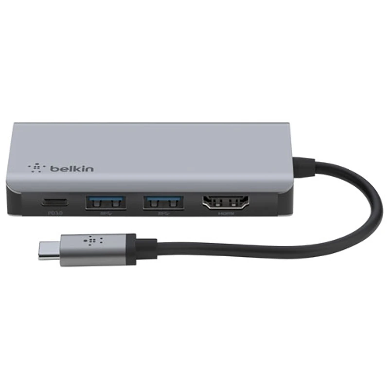 Concentrateur USB-C 4-en-1 CONNECT de Belkin avec Power Delivery (AVC006BTSGY)
