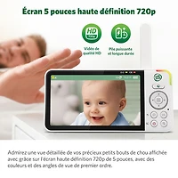 LeapFrog 5" Video Baby Monitor w/ Colour Night Vision, Zoom/Pan/Tilt, & 2-Way Audio (LF915HD)