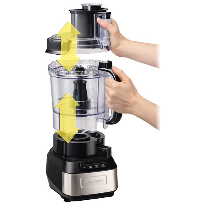 Robot culinaire Stack & Snap de Hamilton Beach - 12 tasses - Noir