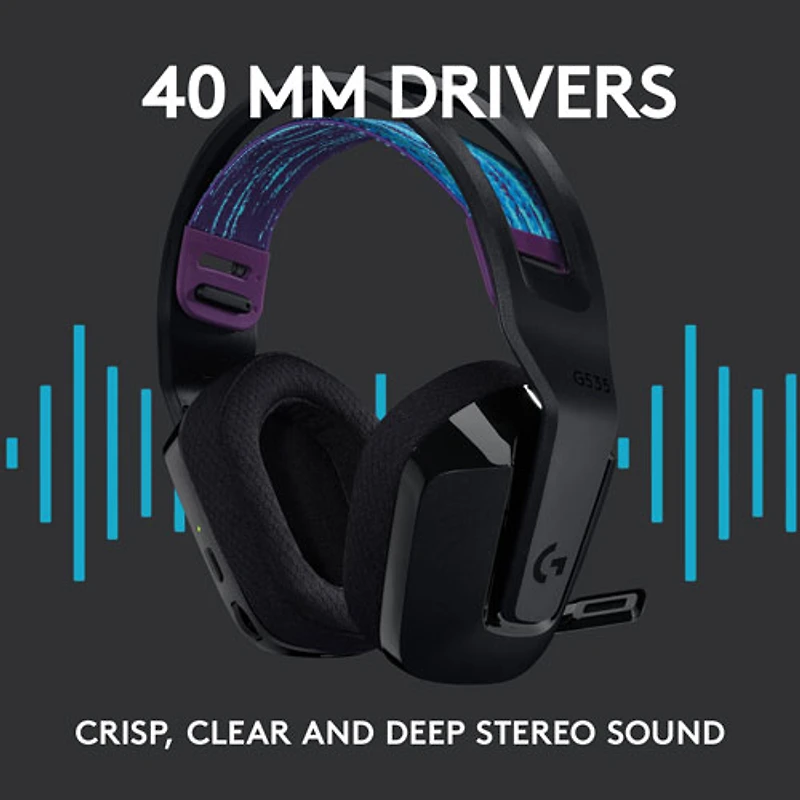 Casque de jeu sans fil G535 LIGHTSPEED de Logitech - Noir