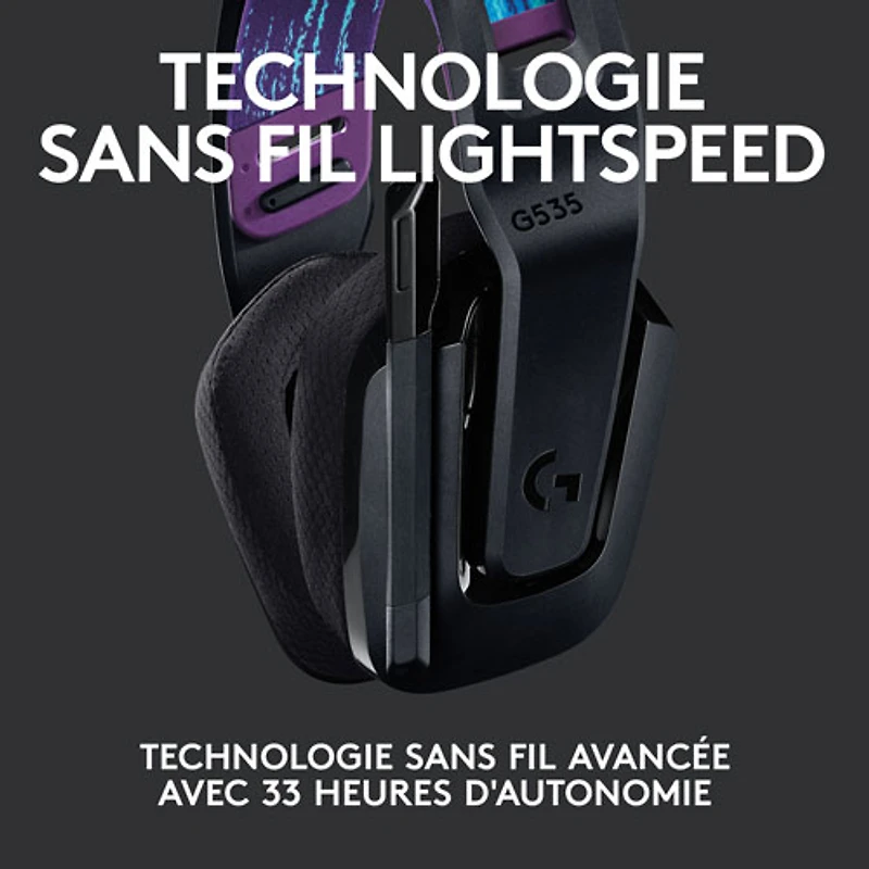 Casque de jeu sans fil G535 LIGHTSPEED de Logitech - Noir