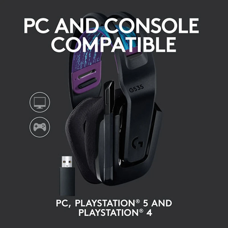 Casque de jeu sans fil G535 LIGHTSPEED de Logitech - Noir