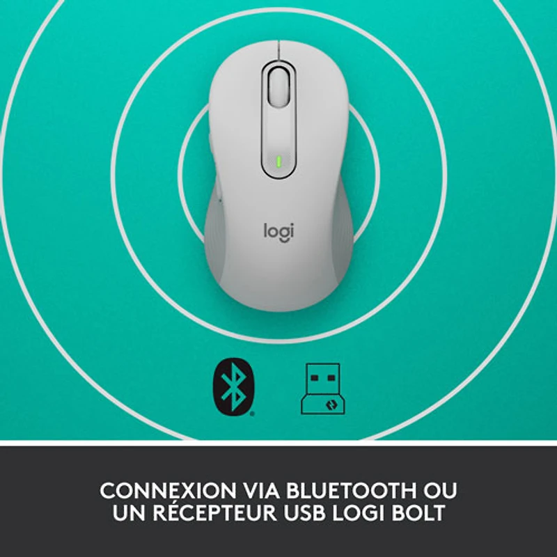 Souris optique sans fil Signature M650 de Logitech - Blanc cassé