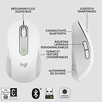 Souris optique sans fil Signature M650 de Logitech - Blanc cassé