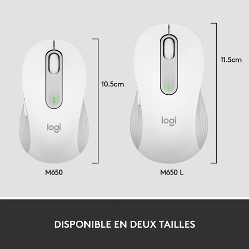 Souris optique sans fil Signature M650 de Logitech - Blanc cassé