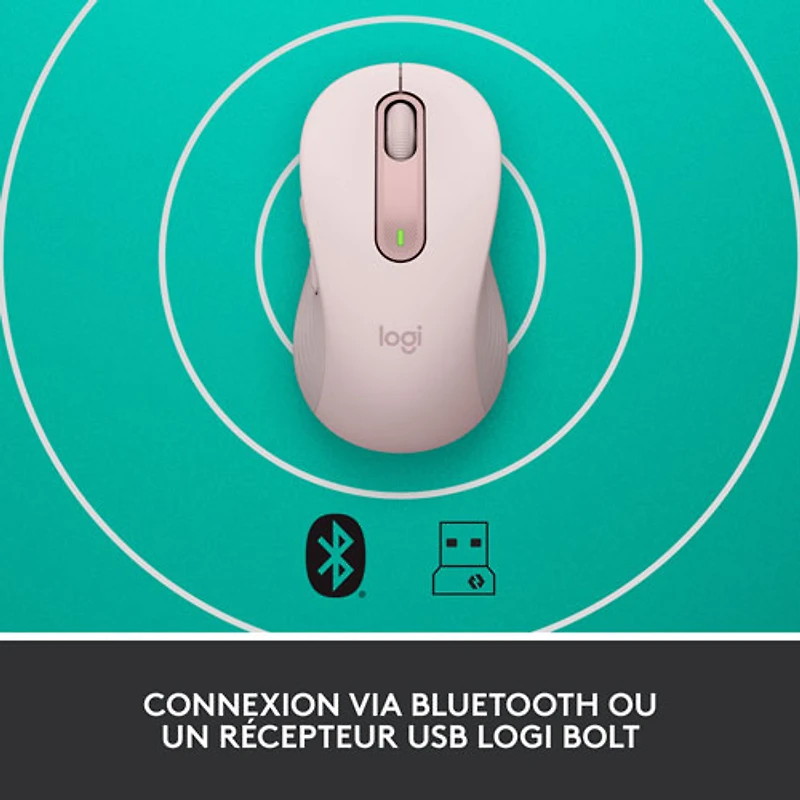 Souris optique sans fil Signature M650 de Logitech - Rose