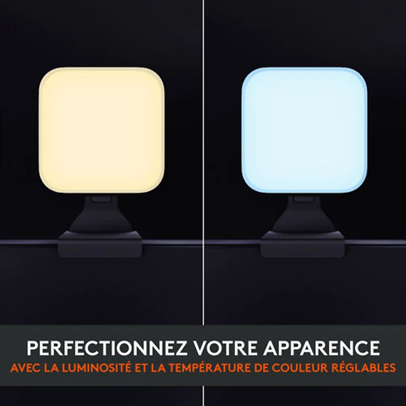 Lampe de diffusion DEL haut de gamme Litra Glow de Logitech avec TrueSoft - Noir