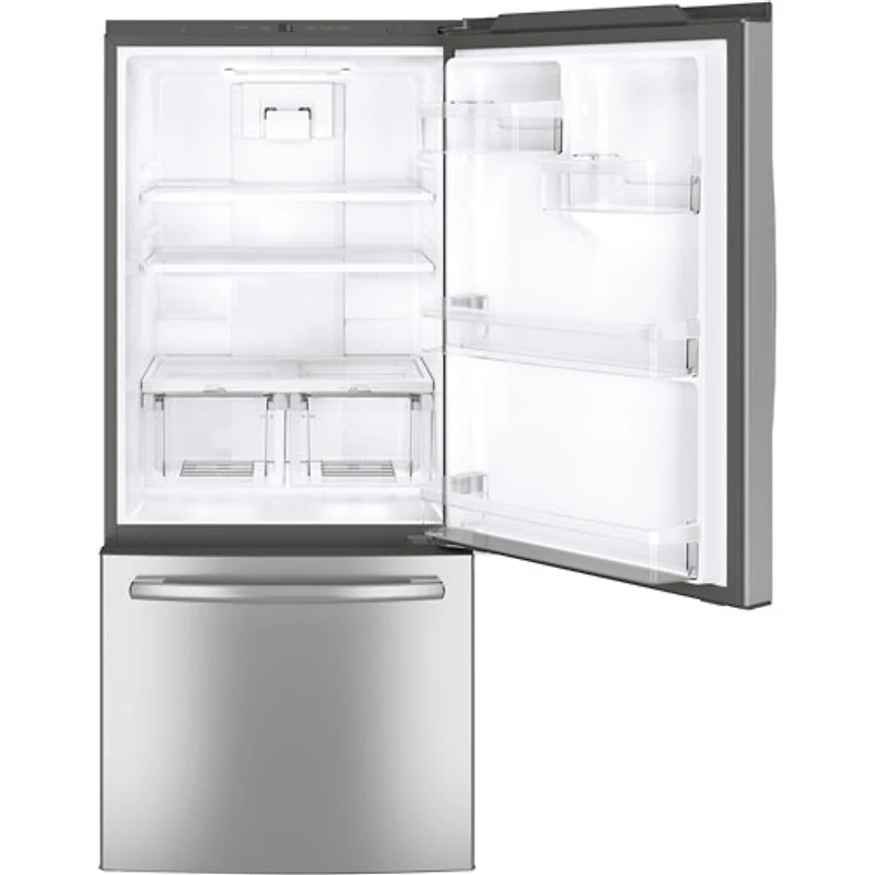 Réfrigérateur à congélateur inférieur 21 pi³ 30 po de GE (GDE21DYRKFS) - Acier inoxydable