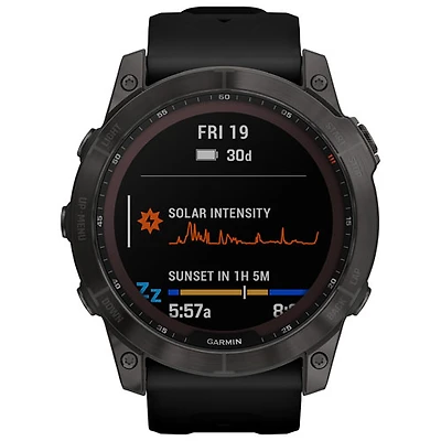 Garmin fēnix 7X Sapphire Solar 51mm Bluetooth Multisport Smartwatch - Carbon Grey/Black/Titanium Back