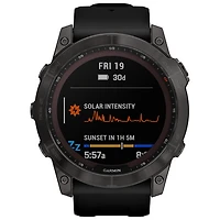 Garmin fēnix 7X Sapphire Solar 51mm Bluetooth Multisport Smartwatch - Carbon Grey/Black/Titanium Back