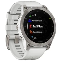 Montre intelligente active Bluetooth de 47 mm epix (Gen 2) de Garmin - Argenté/Blanc/Dos titane