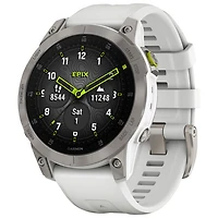 Garmin epix (Gen 2) 47mm Bluetooth Active Smartwatch - Silver/White/Titanium Back