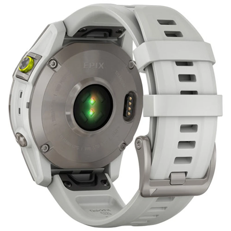 Montre intelligente active Bluetooth de 47 mm epix (Gen 2) de Garmin - Argenté/Blanc/Dos titane