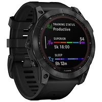 Garmin fēnix 7X Sapphire Solar 51mm Bluetooth Multisport Smartwatch - Black/Titanium Back