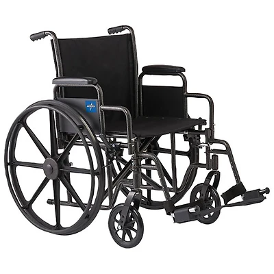 Fauteuil roulant K1 de 18 po avec repose-jambes rabattables de Medline