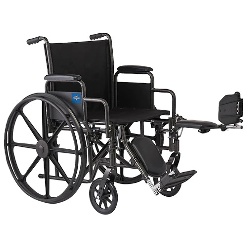 Fauteuil roulant K1 de 18 po avec repose-jambes rabattables de Medline