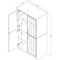 South Shore Farnel Contemporary 4-Door Storage Cabinet - Pure White