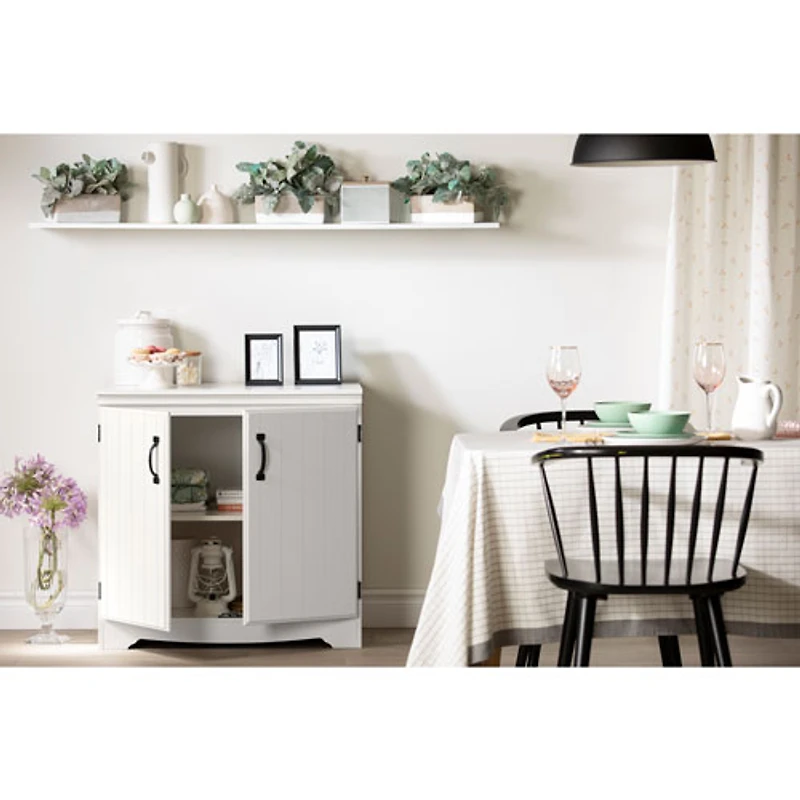 Armoire de rangement contemporaine à 2 portes Farnel de South Shore - Blanc pur