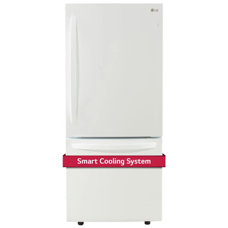 Réfrigérateur avec congélateur inférieur de 22,1 pi³ et 30 po de LG (LRDNS2200W) - Blanc