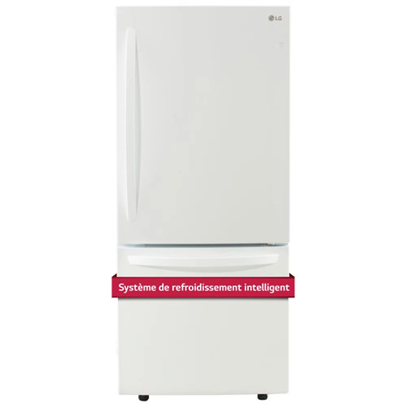 Réfrigérateur avec congélateur inférieur de 22,1 pi³ et 30 po de LG (LRDNS2200W) - Blanc